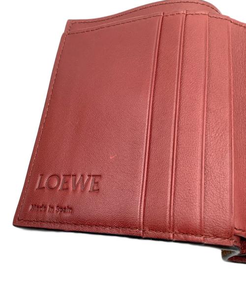LOEWE（ロエベ）LOEWE (ロエベ) Compact Zip Wallet ブラウン×レッドの古着・服飾アイテム