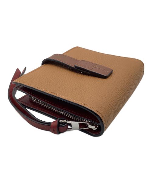 LOEWE（ロエベ）LOEWE (ロエベ) Compact Zip Wallet ブラウン×レッドの古着・服飾アイテム