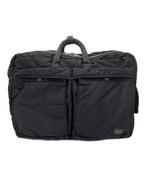 PORTER（ポーター）PORTER (ポーター) タンカー　DOCUMENT BAG W zip　ブリーフケース ブラック×オレンジの古着・服飾アイテム
