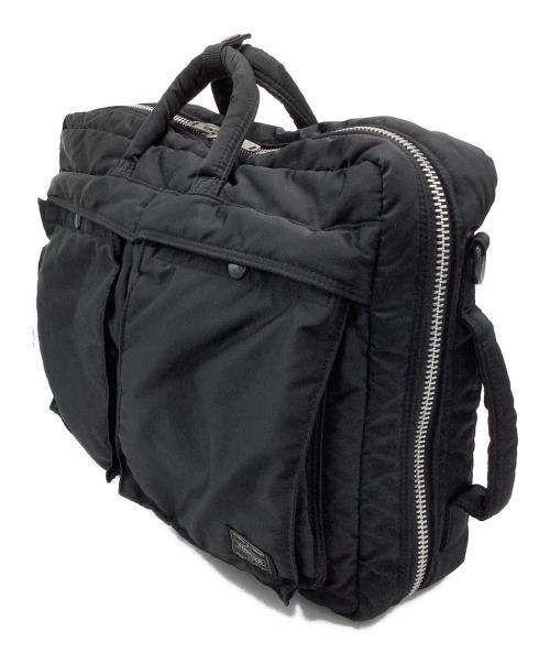 PORTER（ポーター）PORTER (ポーター) タンカー　DOCUMENT BAG W zip　ブリーフケース ブラック×オレンジの古着・服飾アイテム