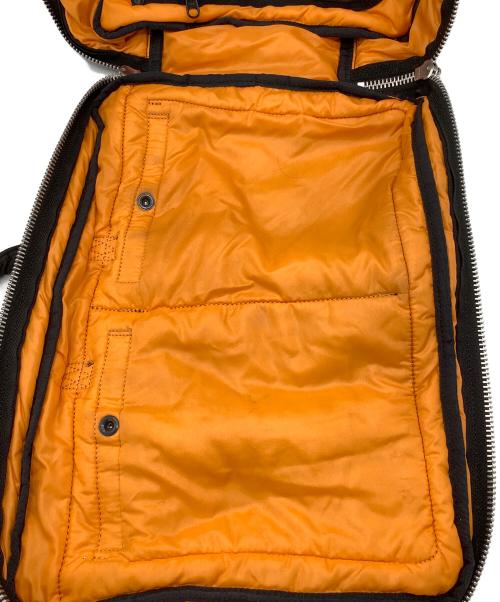 PORTER（ポーター）PORTER (ポーター) タンカー　DOCUMENT BAG W zip　ブリーフケース ブラック×オレンジの古着・服飾アイテム
