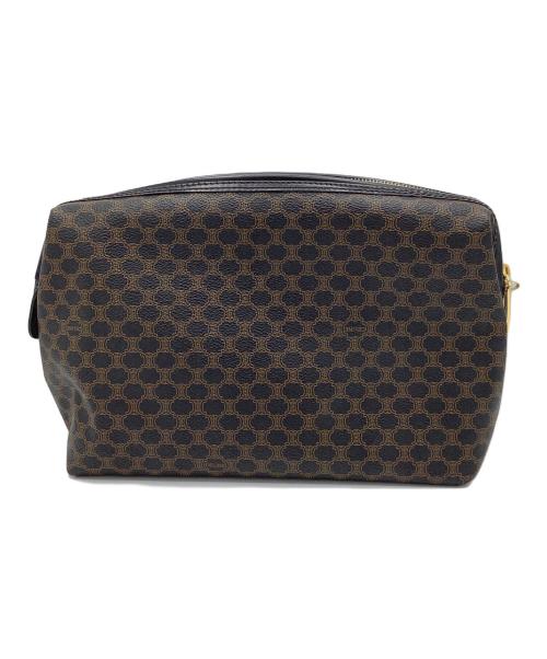 CELINE（セリーヌ）CELINE (セリーヌ) マカダム　バニティポーチ ブラック×ブラウンの古着・服飾アイテム