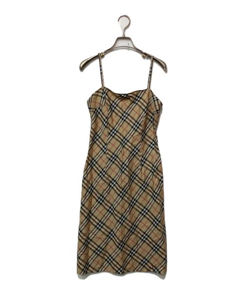 BURBERRY BLUE LABEL（バーバリーロンドンブルーレーベル）BURBERRY BLUE LABEL (バーバリーロンドンブルーレーベル) ノースリーブ・キャミソールワンピース ベージュ サイズ:38の古着・服飾アイテム