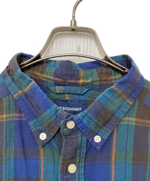 DESCENDANT（ディセンダント）DESCENDANT (ディセンダント) 半袖シャツ ネイビー×グリーン サイズ:2の古着・服飾アイテム