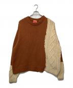TOY DEVILトイデビル）の古着「ニット」｜ブラウン×ホワイト