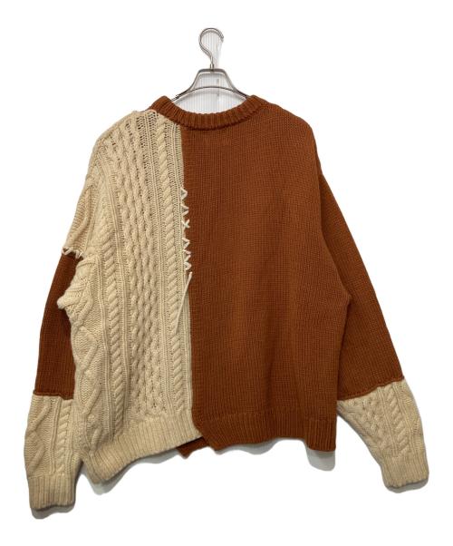 TOY DEVIL（トイデビル）TOY DEVIL (トイデビル) ニット ブラウン×ホワイト サイズ:3の古着・服飾アイテム