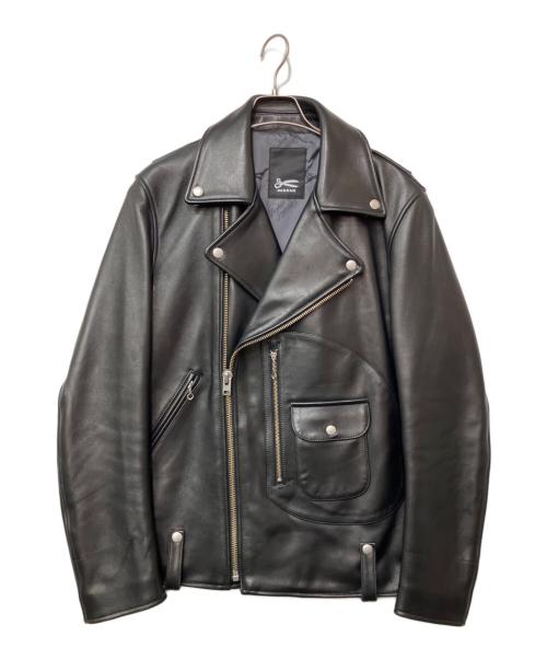 Denham（デンハム）Denham (デンハム) レザーダブルライダースジャケット ブラック サイズ:Lの古着・服飾アイテム