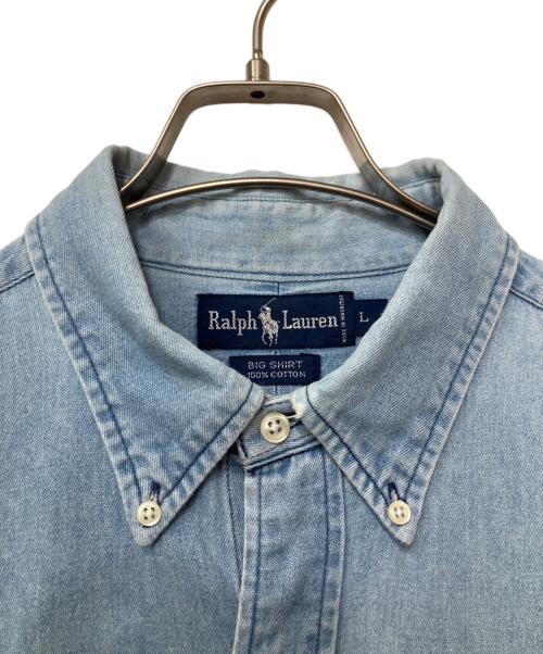 RALPH LAUREN（ラルフローレン）RALPH LAUREN (ラルフローレン) 半袖デニムシャツ ブルー サイズ:Lの古着・服飾アイテム