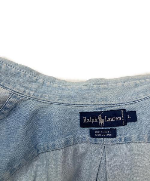 RALPH LAUREN（ラルフローレン）RALPH LAUREN (ラルフローレン) 半袖デニムシャツ ブルー サイズ:Lの古着・服飾アイテム