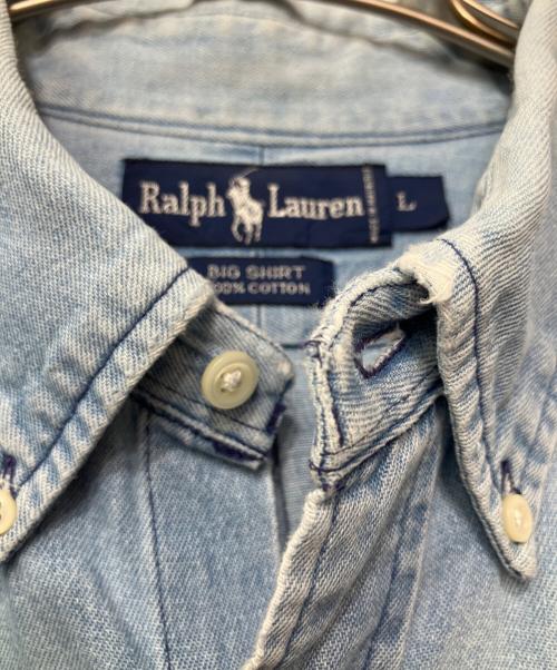 RALPH LAUREN（ラルフローレン）RALPH LAUREN (ラルフローレン) 半袖デニムシャツ ブルー サイズ:Lの古着・服飾アイテム