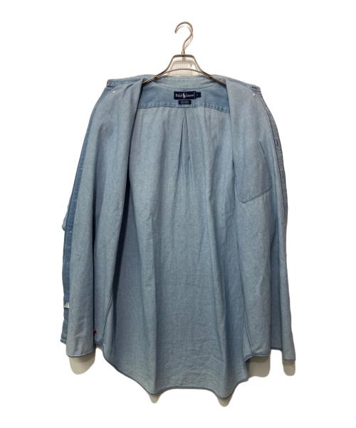 RALPH LAUREN（ラルフローレン）RALPH LAUREN (ラルフローレン) 半袖デニムシャツ ブルー サイズ:Lの古着・服飾アイテム