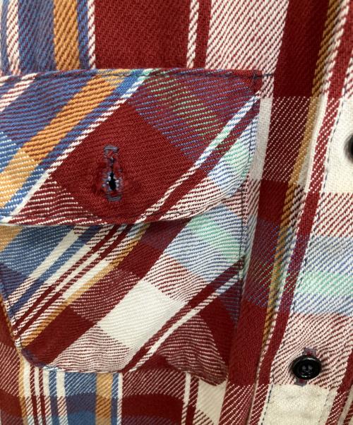 FIVE BROTHER（ファイブブラザー）FIVE BROTHER (ファイブブラザー) シャツ ブルー×レッド サイズ:Lの古着・服飾アイテム