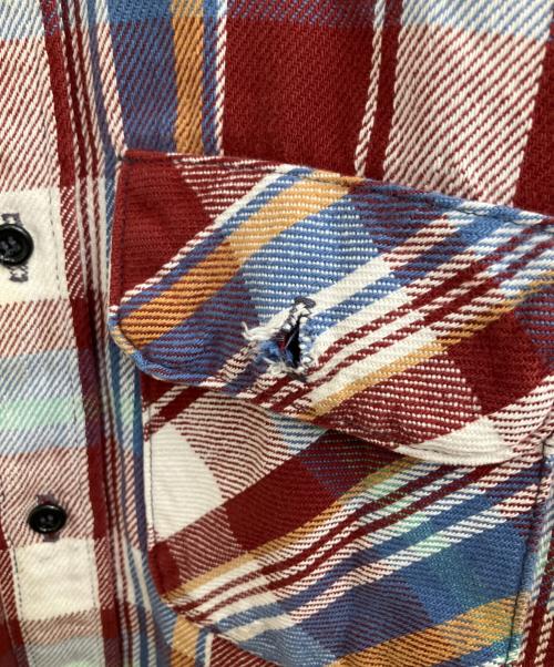 FIVE BROTHER（ファイブブラザー）FIVE BROTHER (ファイブブラザー) シャツ ブルー×レッド サイズ:Lの古着・服飾アイテム