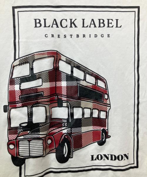 BLACK LABEL CRESTBRIDGE（ブラックレーベル クレストブリッジ）BLACK LABEL CRESTBRIDGE (ブラックレーベル クレストブリッジ) プリントTシャツ ホワイト サイズ:Lの古着・服飾アイテム