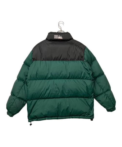 FIRST DOWN（ファーストダウン）FIRST DOWN (ファーストダウン) ダウンジャケット グリーン×ブラック サイズ:Mの古着・服飾アイテム