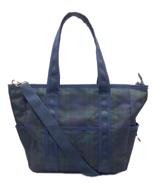 POLO RALPH LAUREN（ポロ・ラルフローレン）POLO RALPH LAUREN (ポロ・ラルフローレン) マザーズバッグ グリーン×ネイビーの古着・服飾アイテム