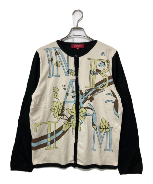 BALMAIN（バルマン）BALMAIN (バルマン) カーディガン ブラック×ホワイト サイズ:XLの古着・服飾アイテム