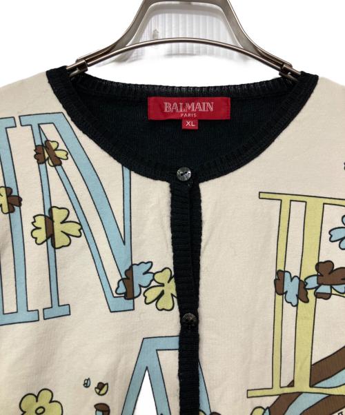 BALMAIN（バルマン）BALMAIN (バルマン) カーディガン ブラック×ホワイト サイズ:XLの古着・服飾アイテム