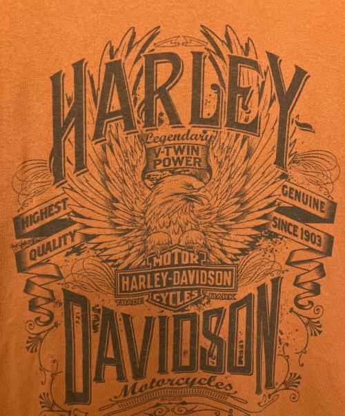 HARLEY-DAVIDSON（ハーレーダビッドソン）HARLEY-DAVIDSON (ハーレーダビッドソン) 半袖Tシャツ オレンジ サイズ:2XLの古着・服飾アイテム