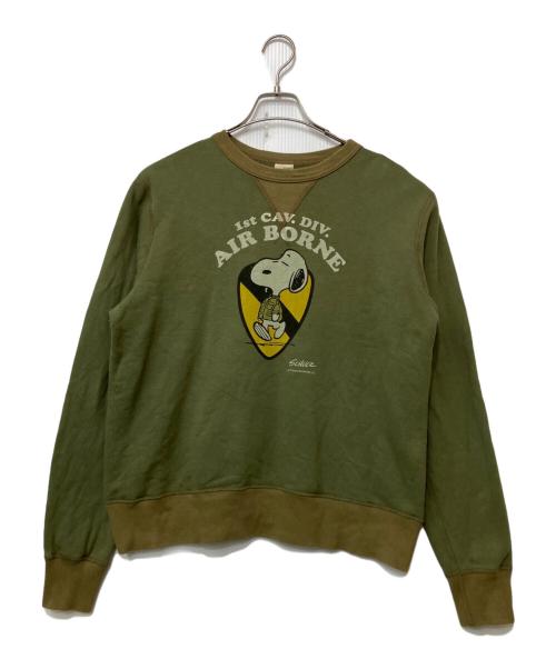 BUZZ RICKSON'S（バズリクソンズ）Buzz Rickson's (バズリクソンズ) SNOOPY (スヌーピー) スウェット オリーブ サイズ:Mの古着・服飾アイテム