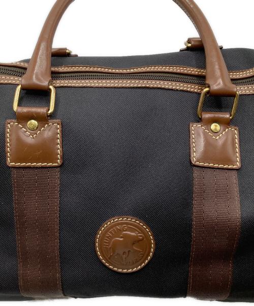 HUNTING WORLD（ハンティングワールド）HUNTING WORLD (ハンティングワールド) ボストンバッグ ブラック×ブラウンの古着・服飾アイテム
