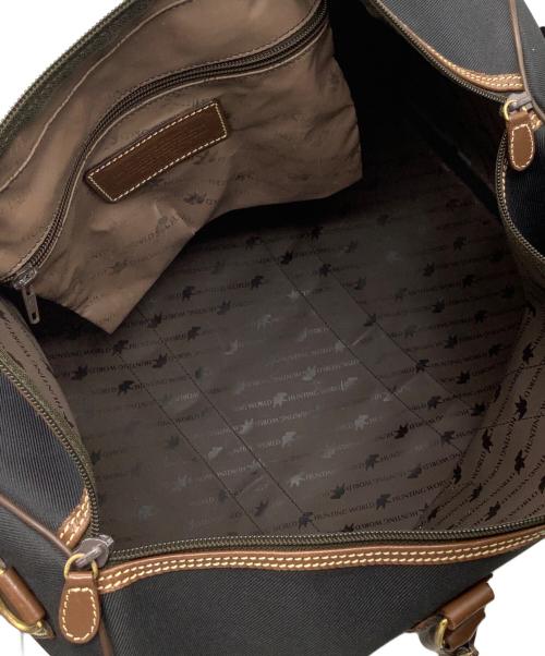 HUNTING WORLD（ハンティングワールド）HUNTING WORLD (ハンティングワールド) ボストンバッグ ブラック×ブラウンの古着・服飾アイテム