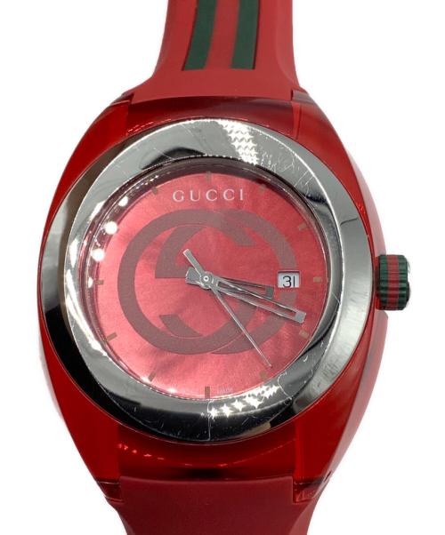 GUCCI（グッチ）GUCCI (グッチ) リストウォッチ レッドの古着・服飾アイテム