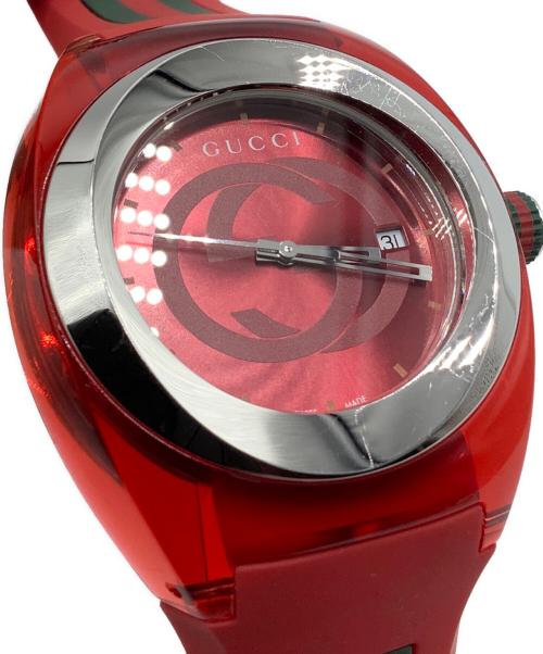 GUCCI（グッチ）GUCCI (グッチ) リストウォッチ レッドの古着・服飾アイテム