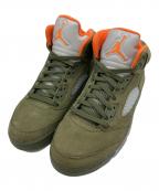 NIKEナイキ）の古着「ハイカットスニーカー」｜カーキ×オレンジ