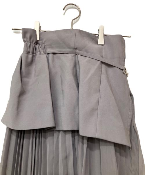 Snidel（スナイデル）Snidel (スナイデル) ペプラムスイッチングスカート グレー サイズ:Sの古着・服飾アイテム