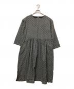 TUTIEツチエ）の古着「長袖ワンピース」｜グレー×ブラック