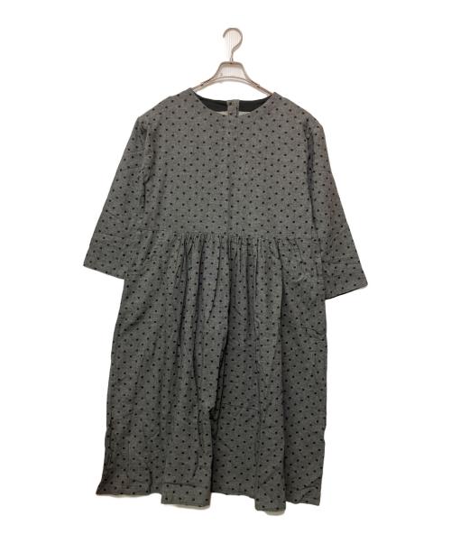TUTIE（ツチエ）TUTIE (ツチエ) 長袖ワンピース グレー×ブラック サイズ:FREEの古着・服飾アイテム