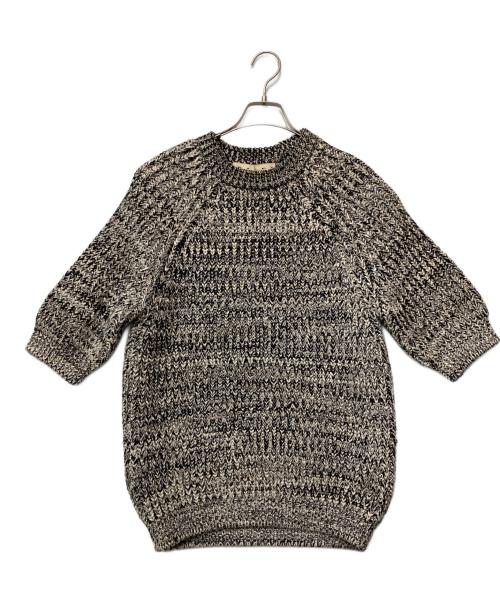 MARNI（マルニ）MARNI (マルニ) ニットTシャツ ブラック×ホワイト サイズ:44の古着・服飾アイテム
