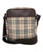 BURBERRYバーバリー）の古着「ショルダーバッグ」｜ベージュ×ブラウン