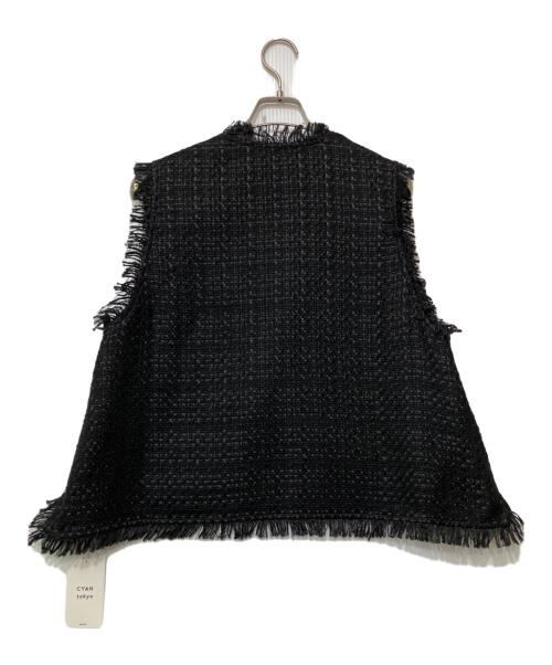 CYAN TOKYO（シアン トーキョー）CYAN TOKYO (シアン トーキョー) バックオーバーツイードベスト ブラック サイズ:FREEの古着・服飾アイテム