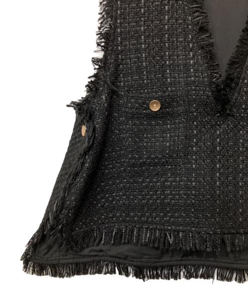 CYAN TOKYO（シアン トーキョー）CYAN TOKYO (シアン トーキョー) バックオーバーツイードベスト ブラック サイズ:FREEの古着・服飾アイテム