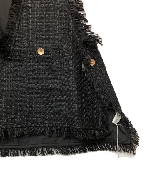 CYAN TOKYO（シアン トーキョー）CYAN TOKYO (シアン トーキョー) バックオーバーツイードベスト ブラック サイズ:FREEの古着・服飾アイテム