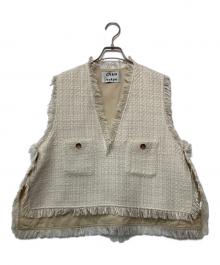 CYAN TOKYO（シアン トーキョー）の古着「バックオーバーツイードベスト」｜ホワイト