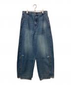 YENNイエン）の古着「カーブ シーム デニムパンツ」｜ブルー