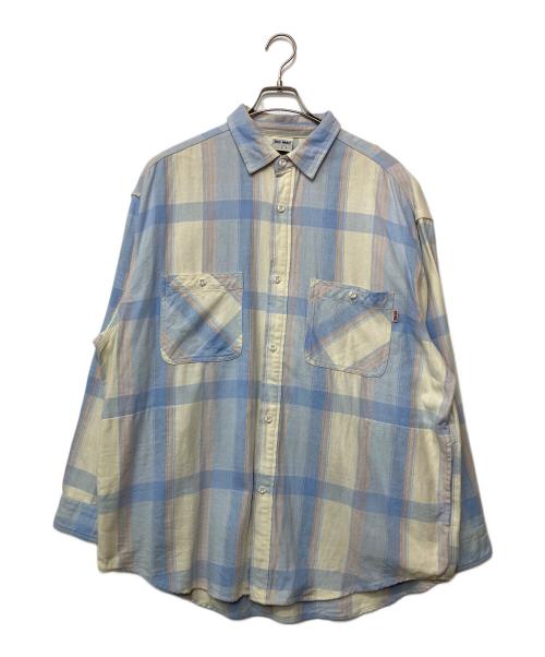 big mac（ビッグマック）BIG MAC (ビッグマック) 長袖シャツ ブルー×アイボリー サイズ:Lの古着・服飾アイテム