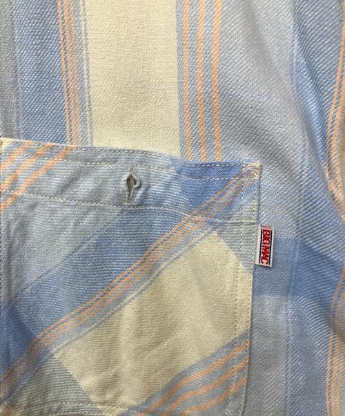 big mac（ビッグマック）BIG MAC (ビッグマック) 長袖シャツ ブルー×アイボリー サイズ:Lの古着・服飾アイテム