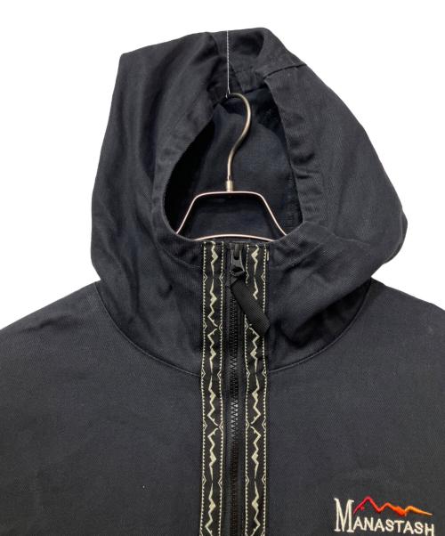 Manastash（マナスタッシュ）Manastash (マナスタッシュ) CHILLIWACK HOODIE ブラック×グリーン×ベージュ サイズ:Mの古着・服飾アイテム