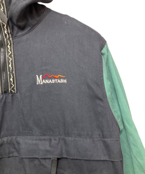 Manastash（マナスタッシュ）Manastash (マナスタッシュ) CHILLIWACK HOODIE ブラック×グリーン×ベージュ サイズ:Mの古着・服飾アイテム