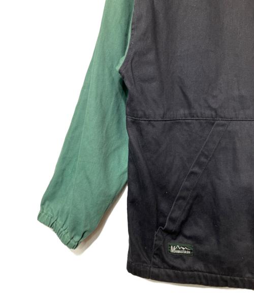 Manastash（マナスタッシュ）Manastash (マナスタッシュ) CHILLIWACK HOODIE ブラック×グリーン×ベージュ サイズ:Mの古着・服飾アイテム