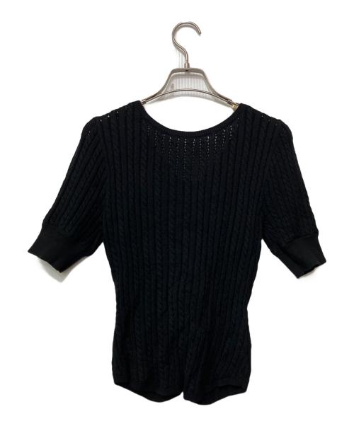 Snidel（スナイデル）Snidel (スナイデル) バックオープンリボンニットTOPS ブラック サイズ:FREEの古着・服飾アイテム