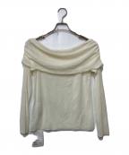 La boutique BonBonラブティックボンボン）の古着「フロッキーチュールオフショルカットソー」｜ホワイト