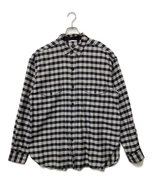 nanamica（ナナミカ）nanamica (ナナミカ) 長袖シャツ ネイビー×ホワイト サイズ:Lの古着・服飾アイテム