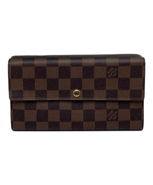 LOUIS VUITTON（ルイ ヴィトン）LOUIS VUITTON (ルイ ヴィトン) ダミエ　ポシェット・ポルトモネ クレディ　長財布 ブラウンの古着・服飾アイテム