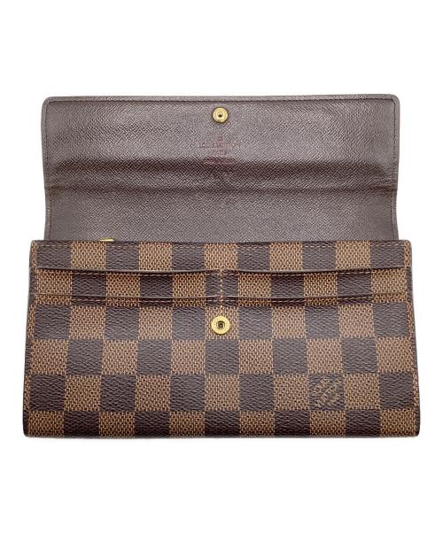 LOUIS VUITTON（ルイ ヴィトン）LOUIS VUITTON (ルイ ヴィトン) ダミエ　ポシェット・ポルトモネ クレディ　長財布 ブラウンの古着・服飾アイテム