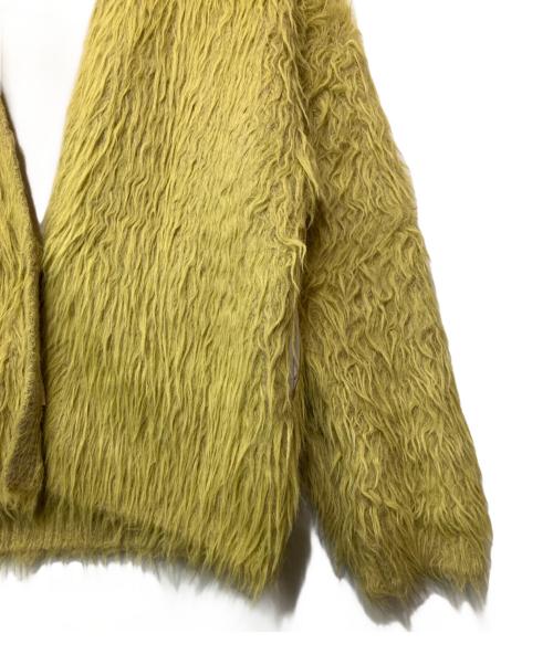 Audrey and John Wad（オードリーアンドジョンワッド）AUDREY AND JOHN WAD (オードリーアンドジョンワッド) フェザーヤーンクルーネックショートコート イエロー サイズ:FREEの古着・服飾アイテム